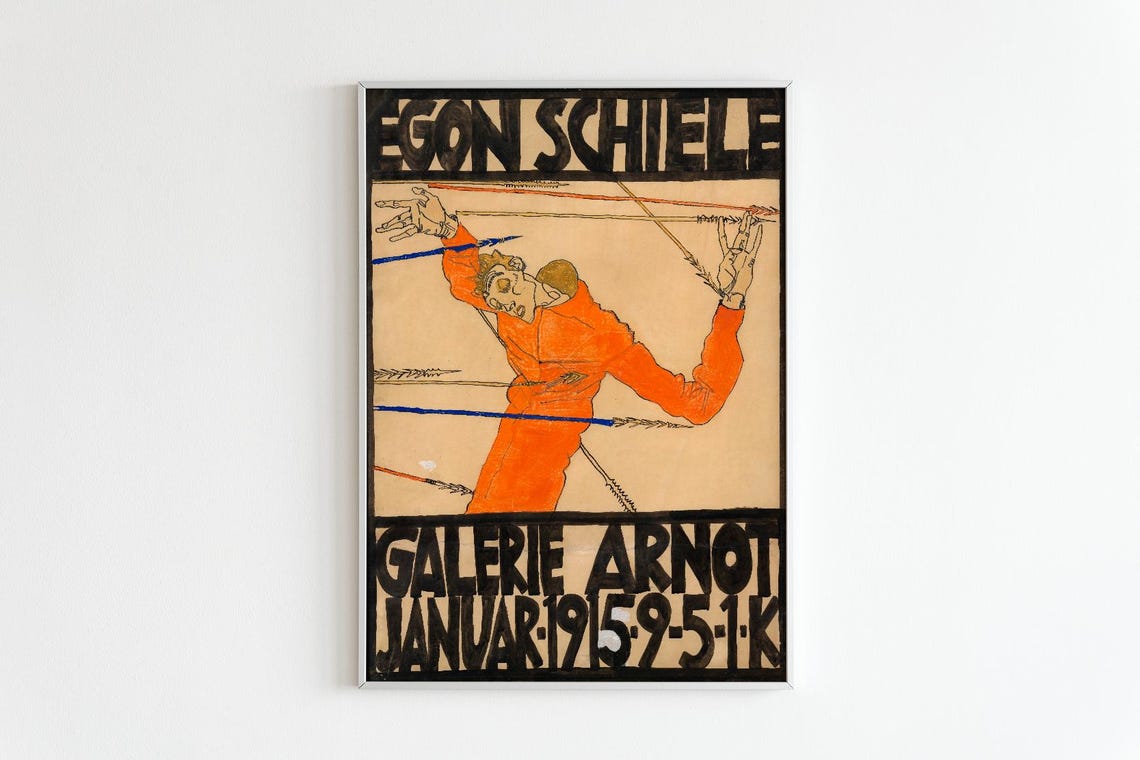 Egon Schiele Galerie Arnot 1915 Saint Sebastian Exhibition Art Poster