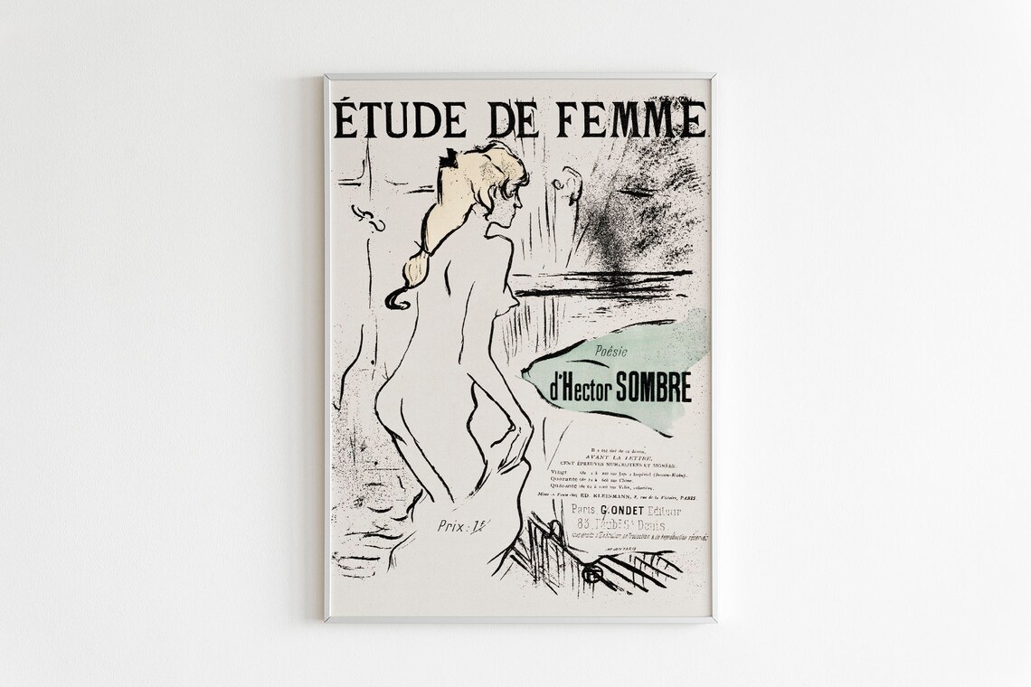 Toulouse Lautrec Etude de Femme 1893 Vintage French Art Poster