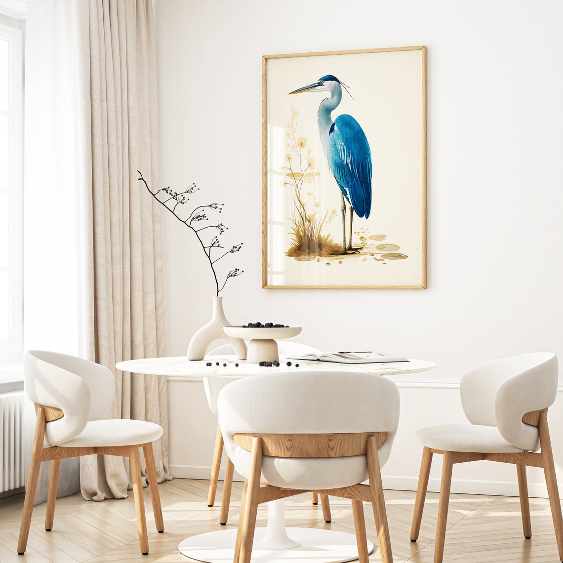 Great Blue Heron Watercolor Bird Wildlife Nature Illustration Poster - Image 3