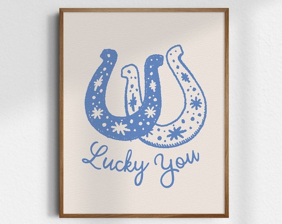 Lucky You Gicle Fine Art Print Western Wall Wild West Cowgirl Decor Unframed