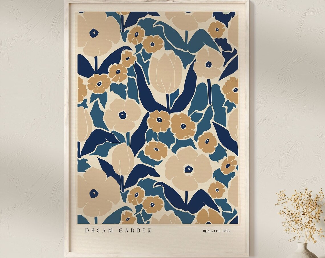 Matisse Blue Floral Vintage Exhibition Poster
