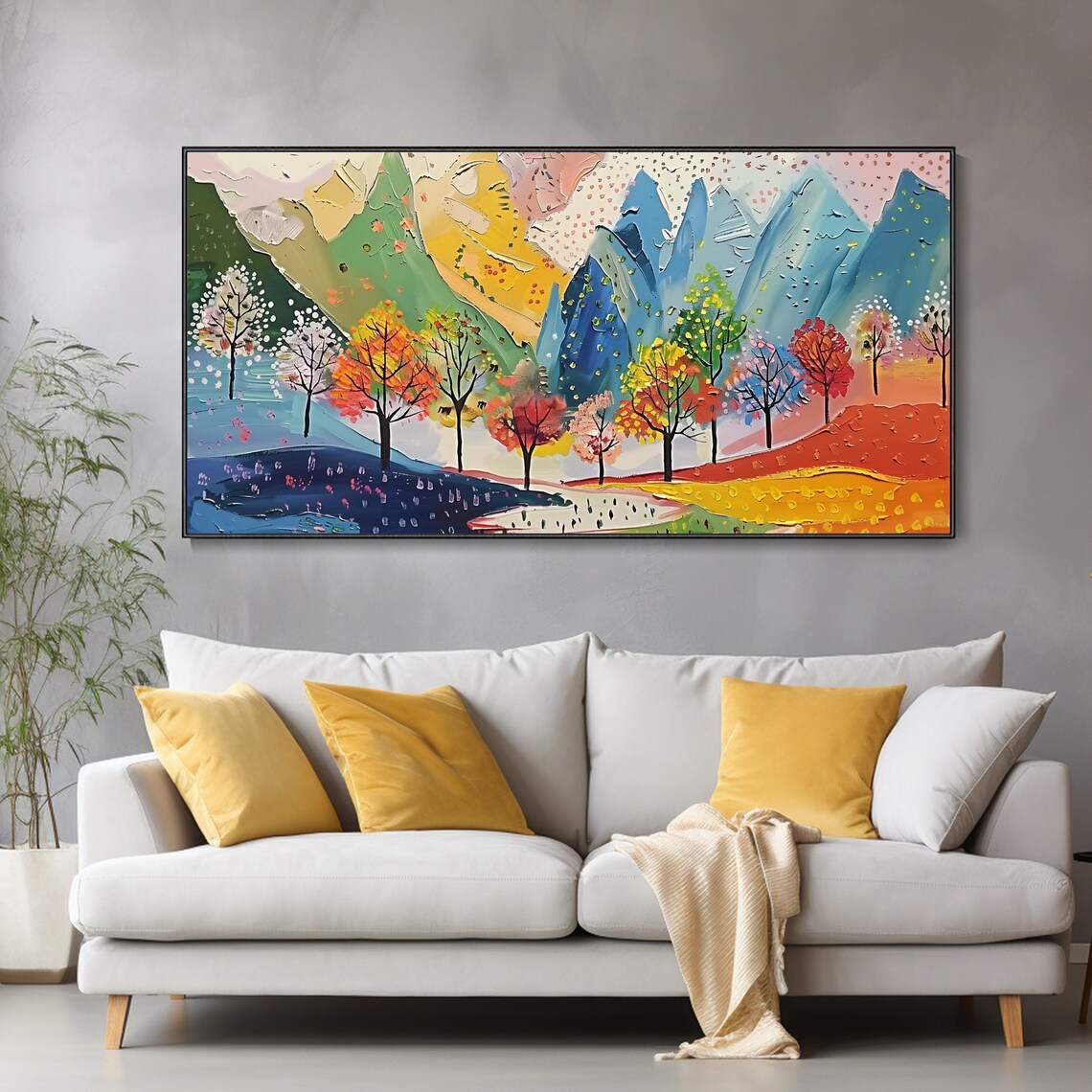 Abstract Nature Landscape, Oil Painting Art Print - Image 2