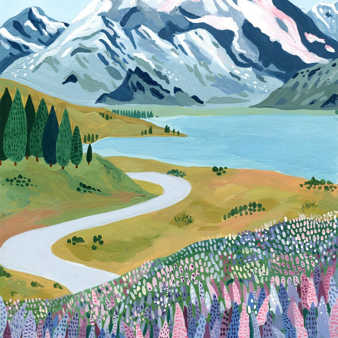 Aoraki Mount Cook New Zealand Travel Poster, Art Print - Image 2