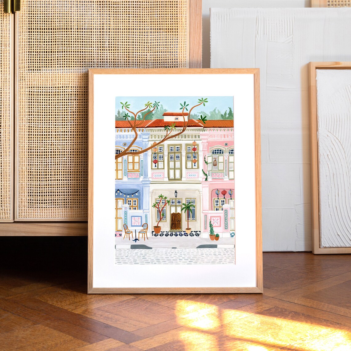 Singapore Peranakan Houses Travel Poster, Southeast Asia - Image 4