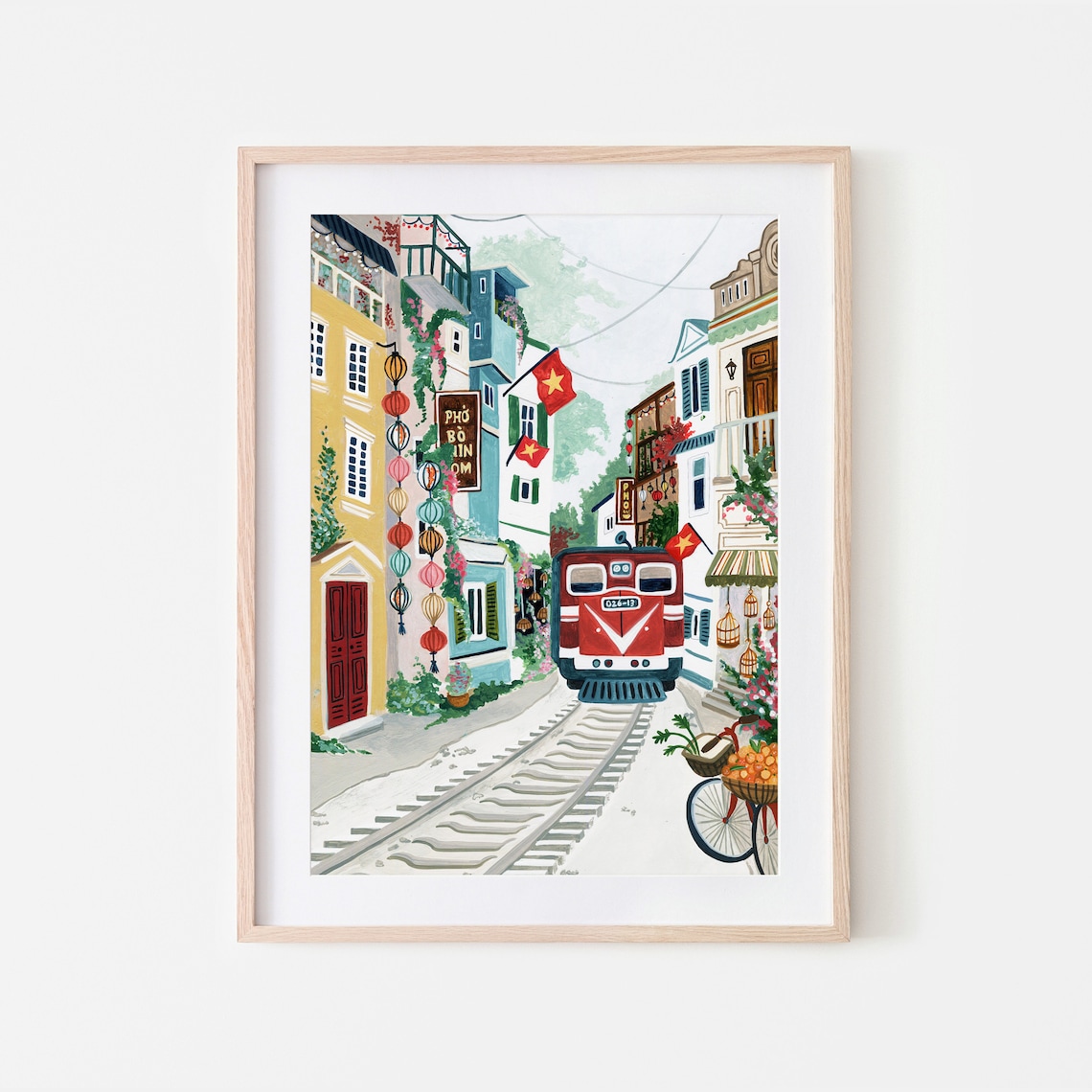 Hanoi Vietnam Train Street Travel Poster