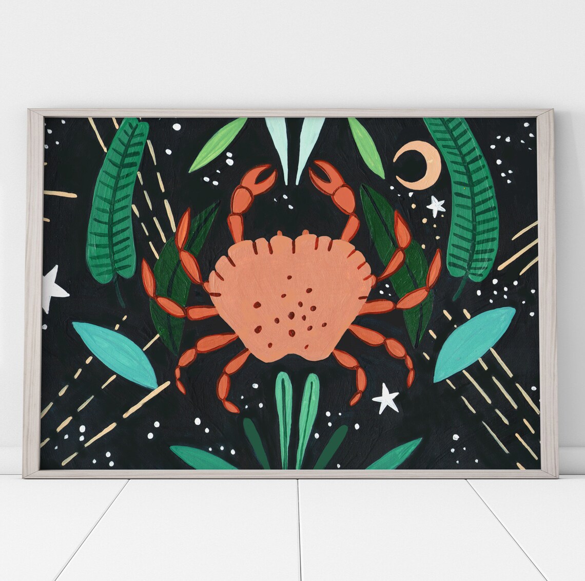 Cancer Zodiac Constellation Crab Illustration Art Print - Image 3