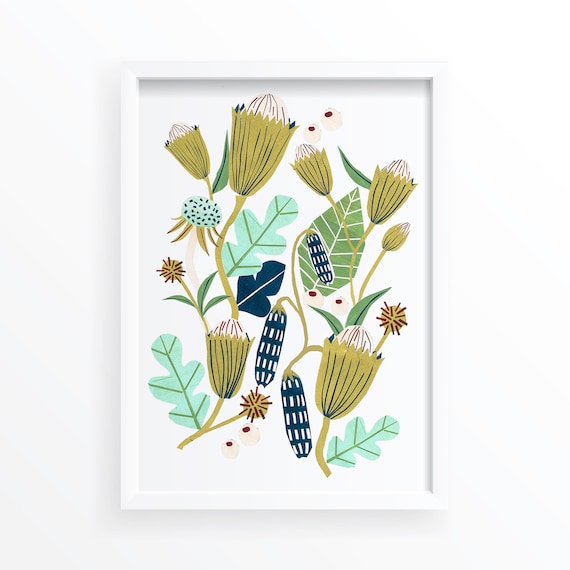 Flower Botanical Nature Art Print, Bedroom Decor