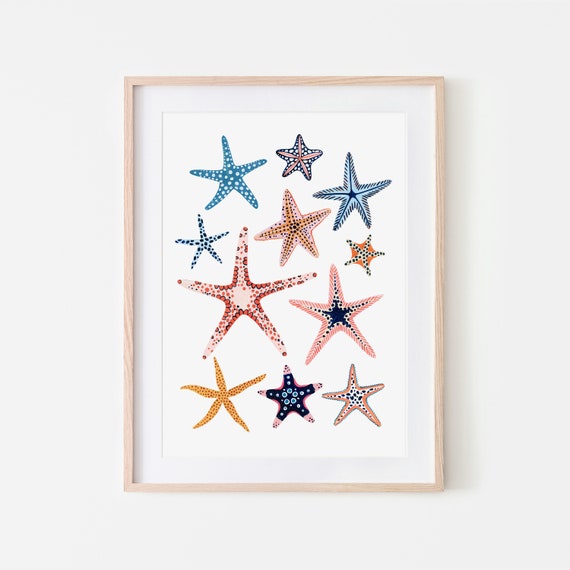 Starfish Art Print, Nautical Nursery Decor