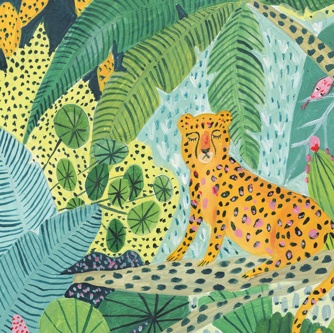 Leopard Print Botanical Jungle Safari Nursery Art Print - Image 2