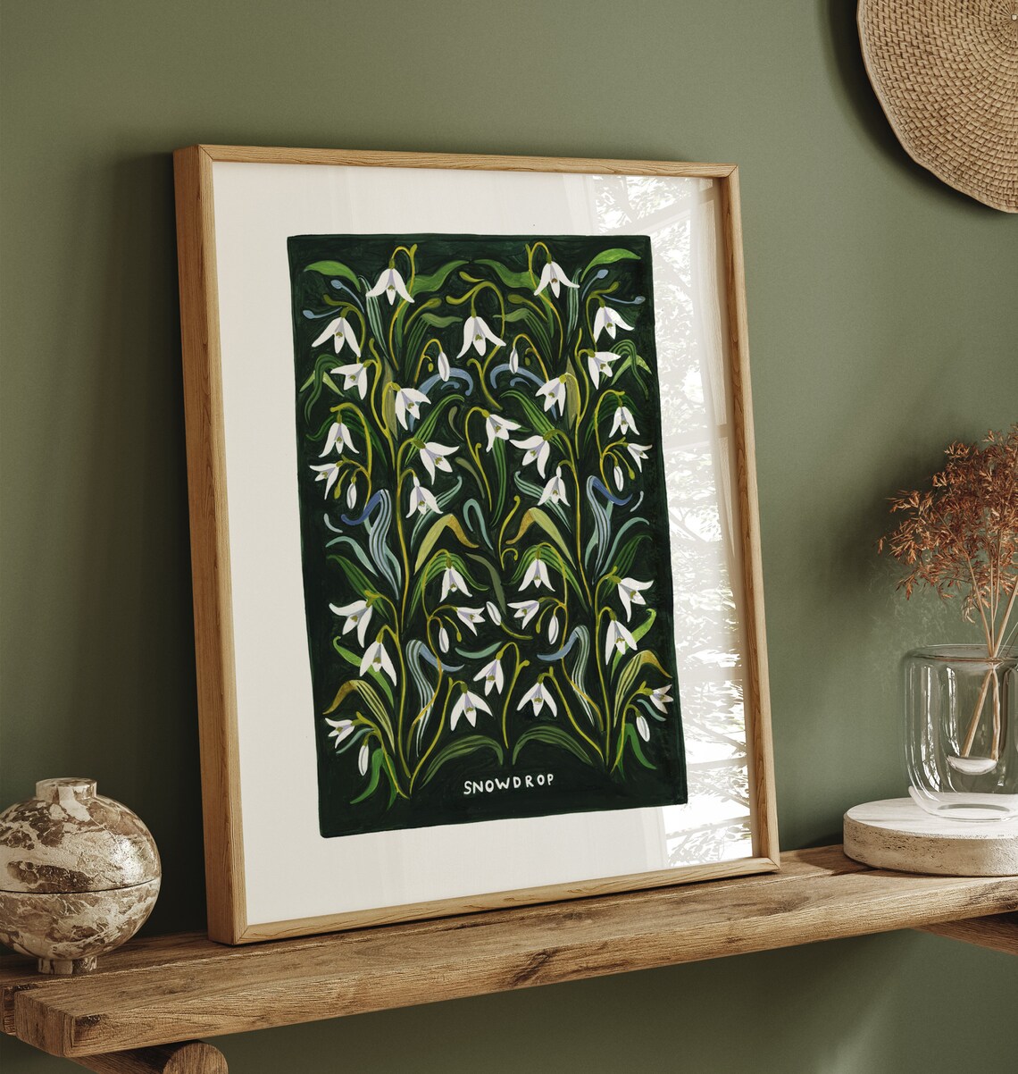 Snowdrop Art Print, Vintage Botanical Wall Art - Image 5