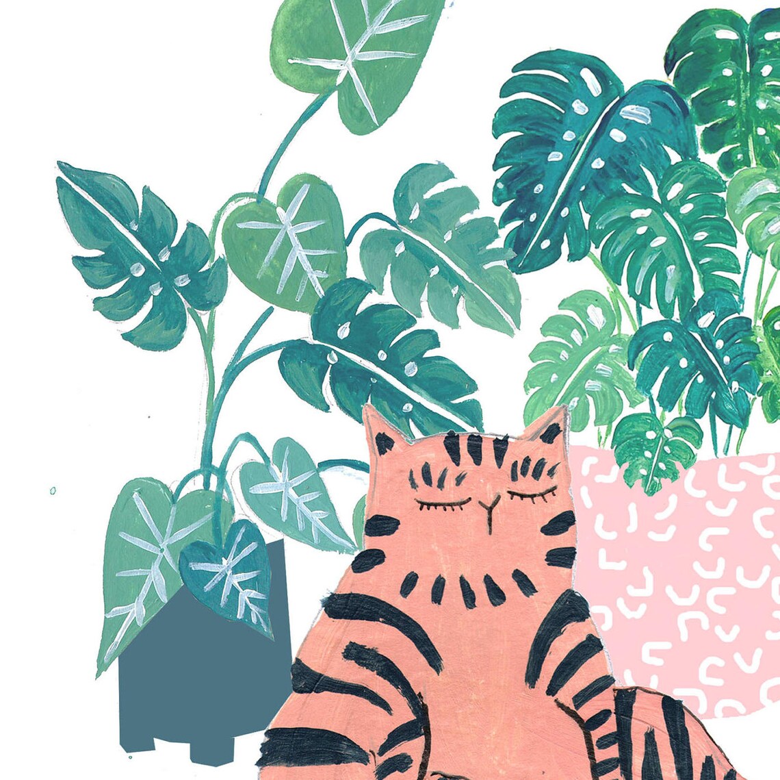Plant Cat Cat Lover Gift Art Print - Image 2