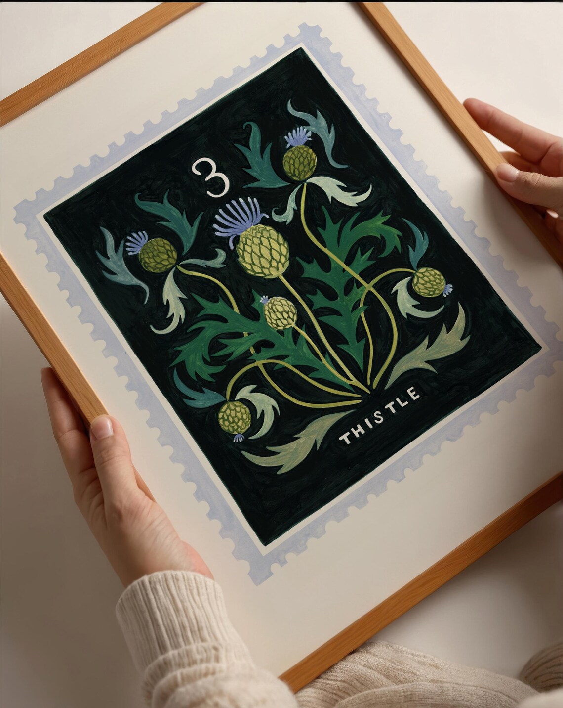 Thistle Botanical Vintage Floral Art Print - Image 3