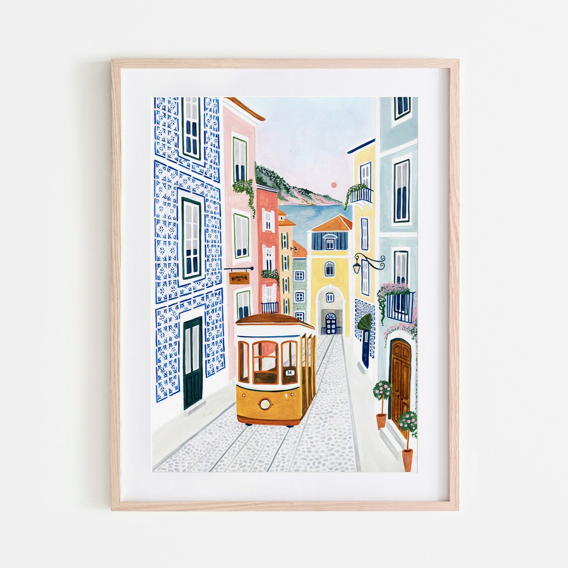 Lisbon Portugal Travel Poster, Europe Wall Art Print