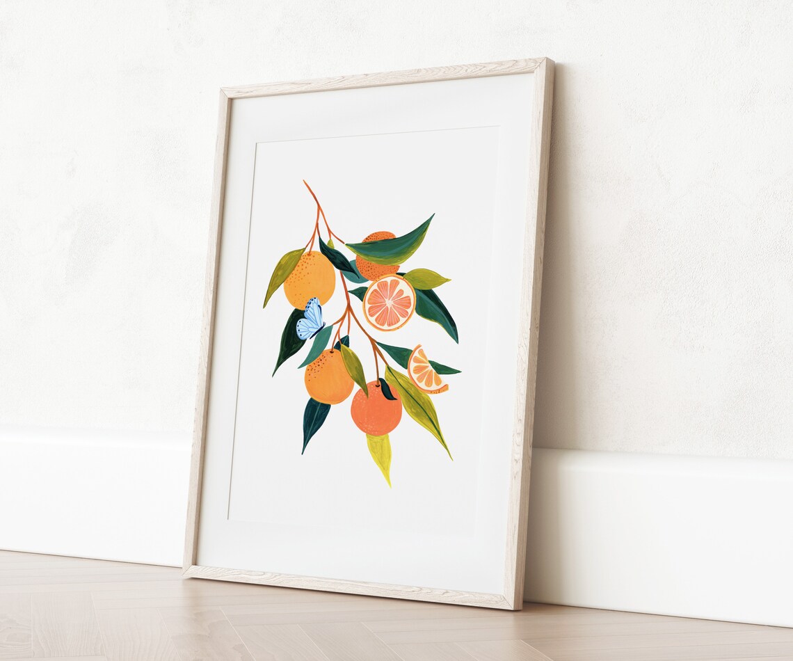 Orange Botanical Kitchen Art Print, Fruit Illustration - Image 4