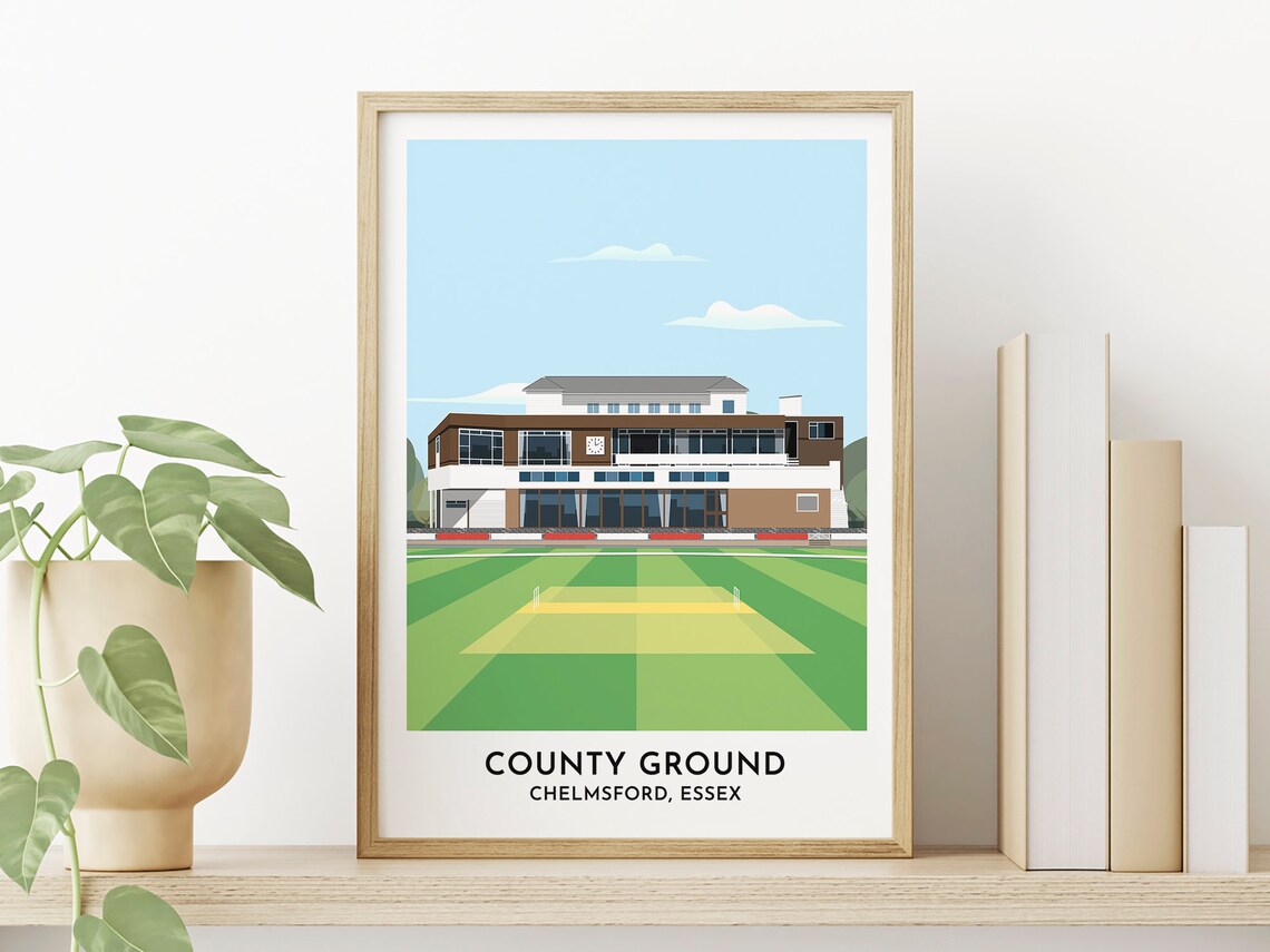 Essex County Cricket Ground Art Print, Chelmsford