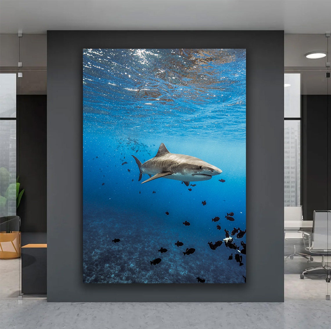 Tiger Shark Underwater Ocean Blue Photography Wild Animal Poster - Image 4