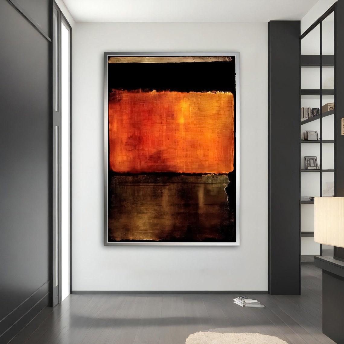 Rothko Style Black Orange Flame Glow Color Field Wall Art Poster - Image 3