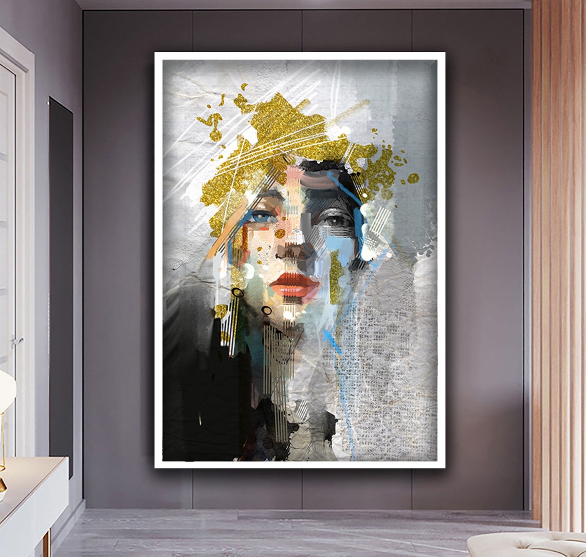 Abstract Woman Print Colorful Woman Portrait Art Colorful Abstract Woman Painting Feminine Woman Wall Decor - Image 3