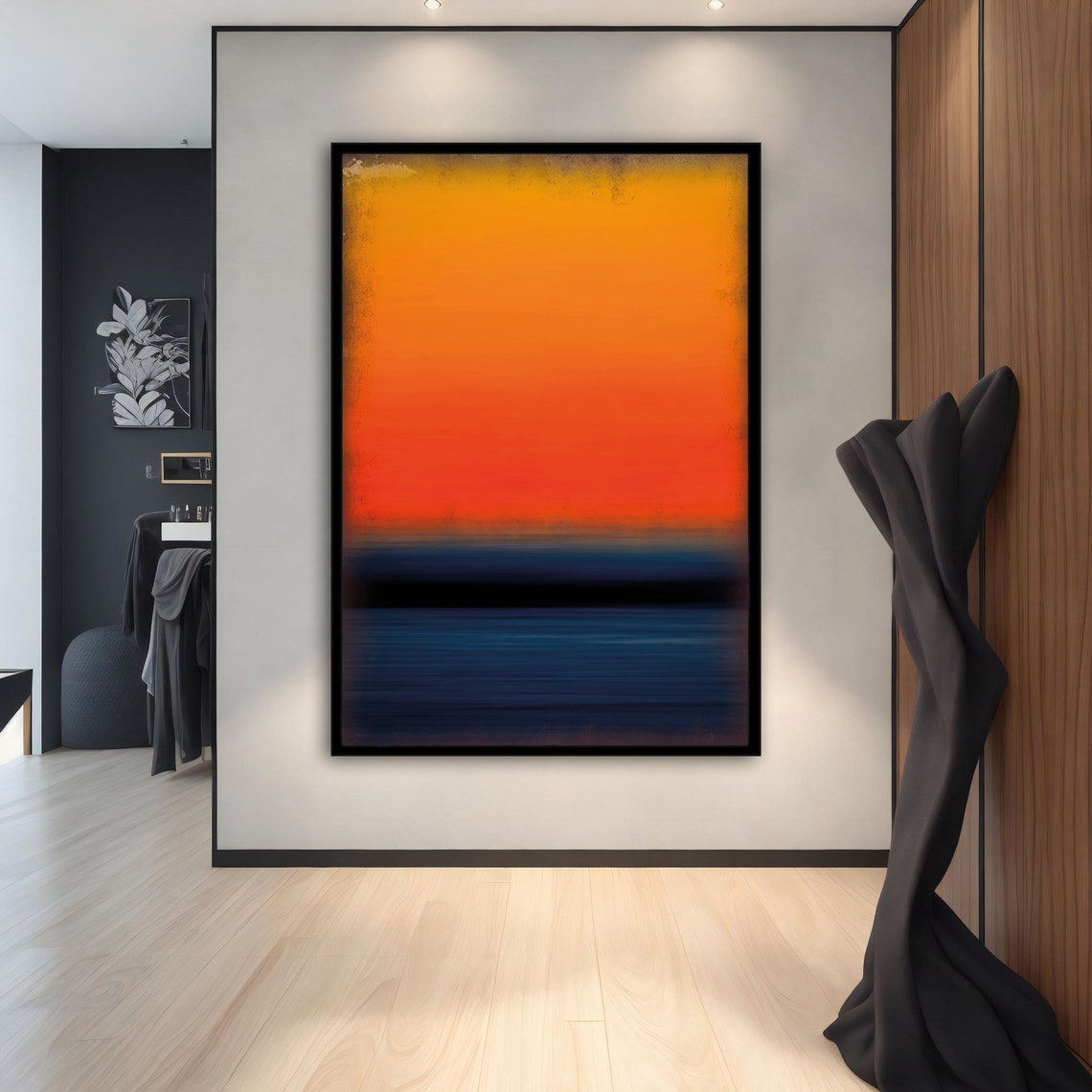 Rothko Style Sunset Orange Deep Blue Gradient Color Art Poster - Image 5