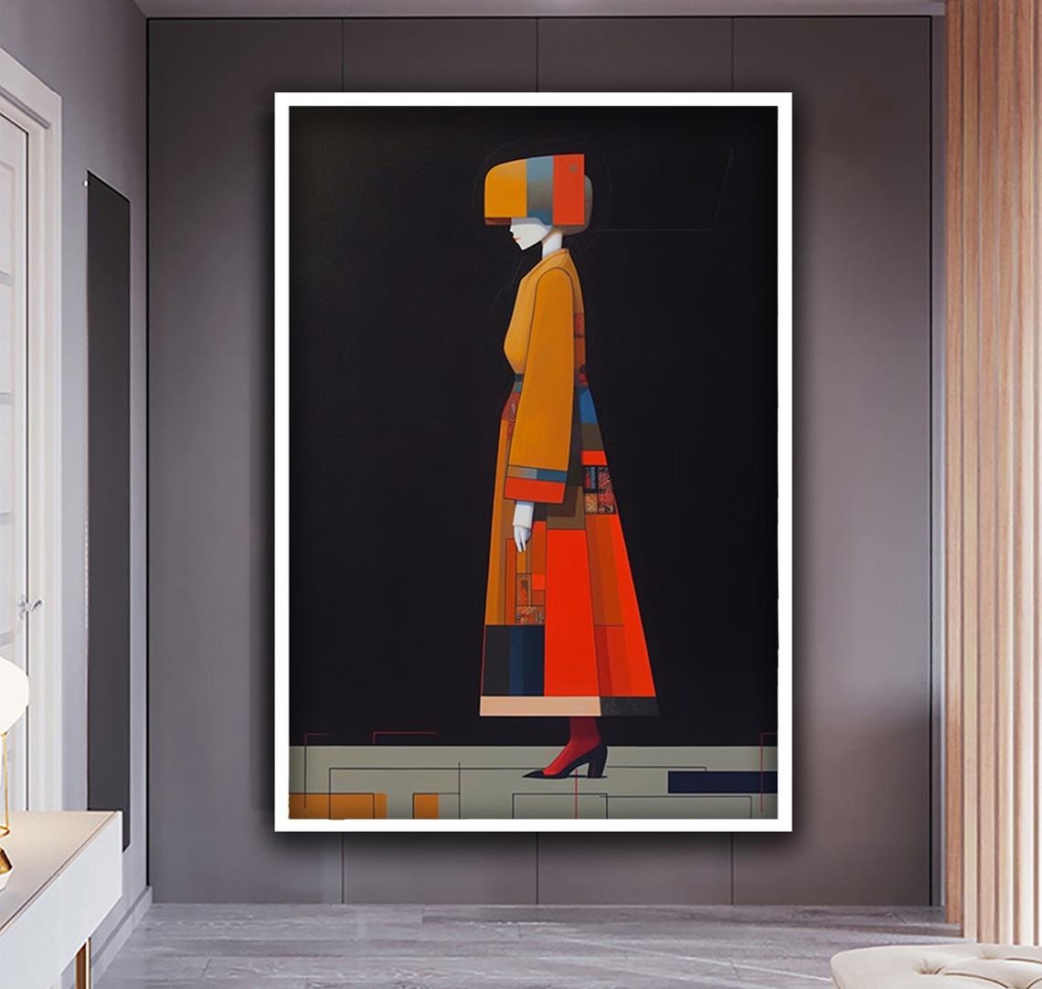 Ethnic Woman Art Chinese Woman Painting Woman In Colorful Dress Art Print Woman Print Ethnic Home Decor - Image 5