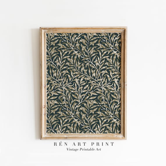William Morris Antique Textile Print, Farmhouse Decor