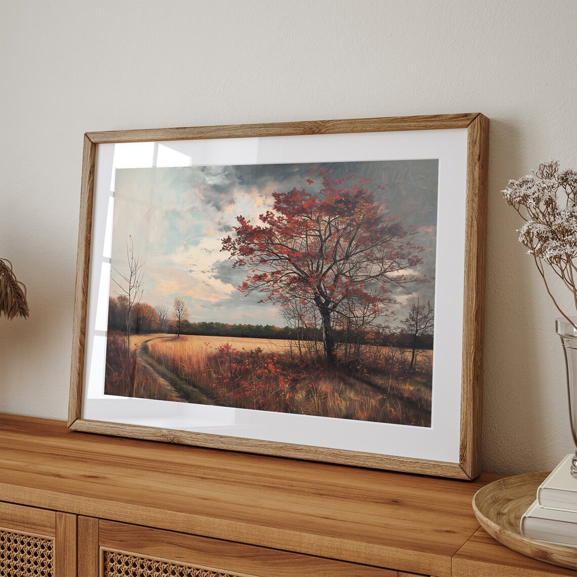 Vintage Autumn Rustic Landscape Art Print - Image 2