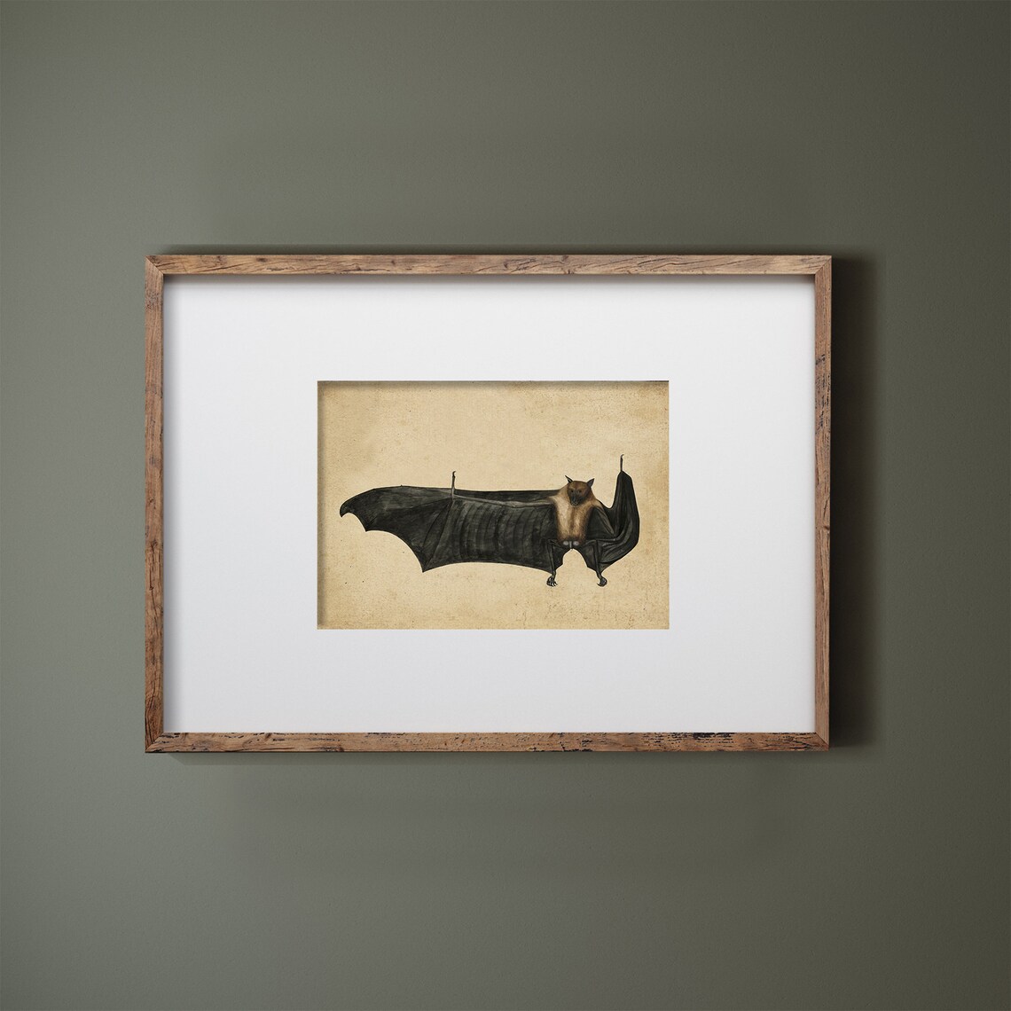 Antique Bat Painting Vintage Gothic Art Print - Image 2