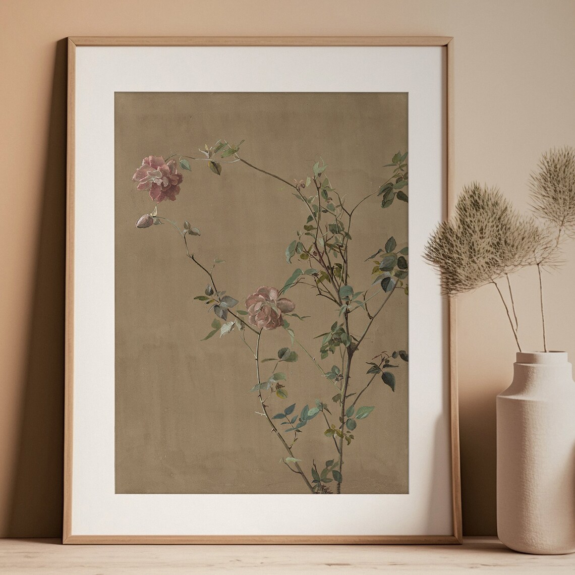 Antique Rose Painting Art Print, Vintage Floral Decor - Image 3