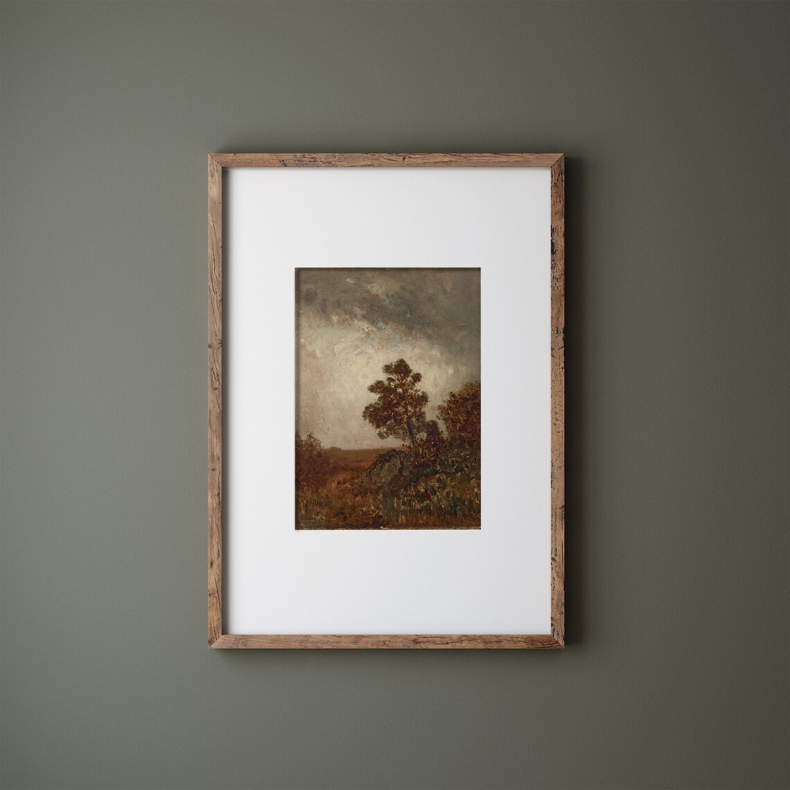 Moody Landscape Painting Art Print, Vintage Rustic Fall - Image 2