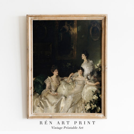 Victorian Woman Painting Vintage Portrait Art Print