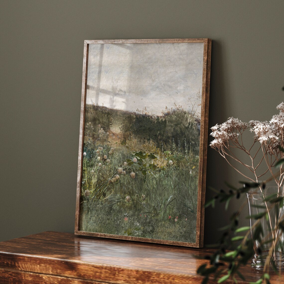 Vintage Wildflower Field Art Print, Farmhouse Landscape - Image 3