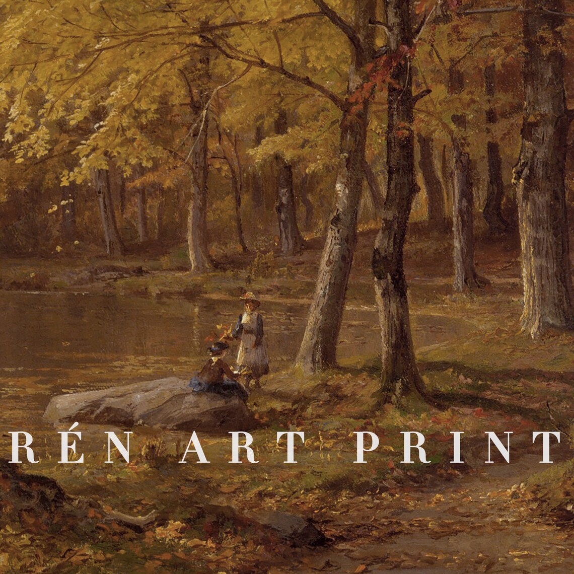 Vintage Autumn Landscape Art Print, Farmhouse Fall Decor - Image 3