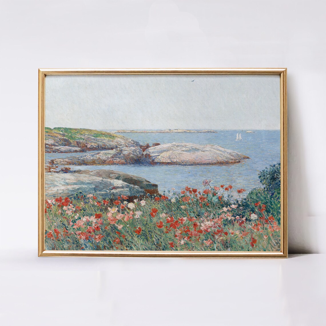Spring On The Sea Coast Vintage Oil Painting Art Print - Image 3
