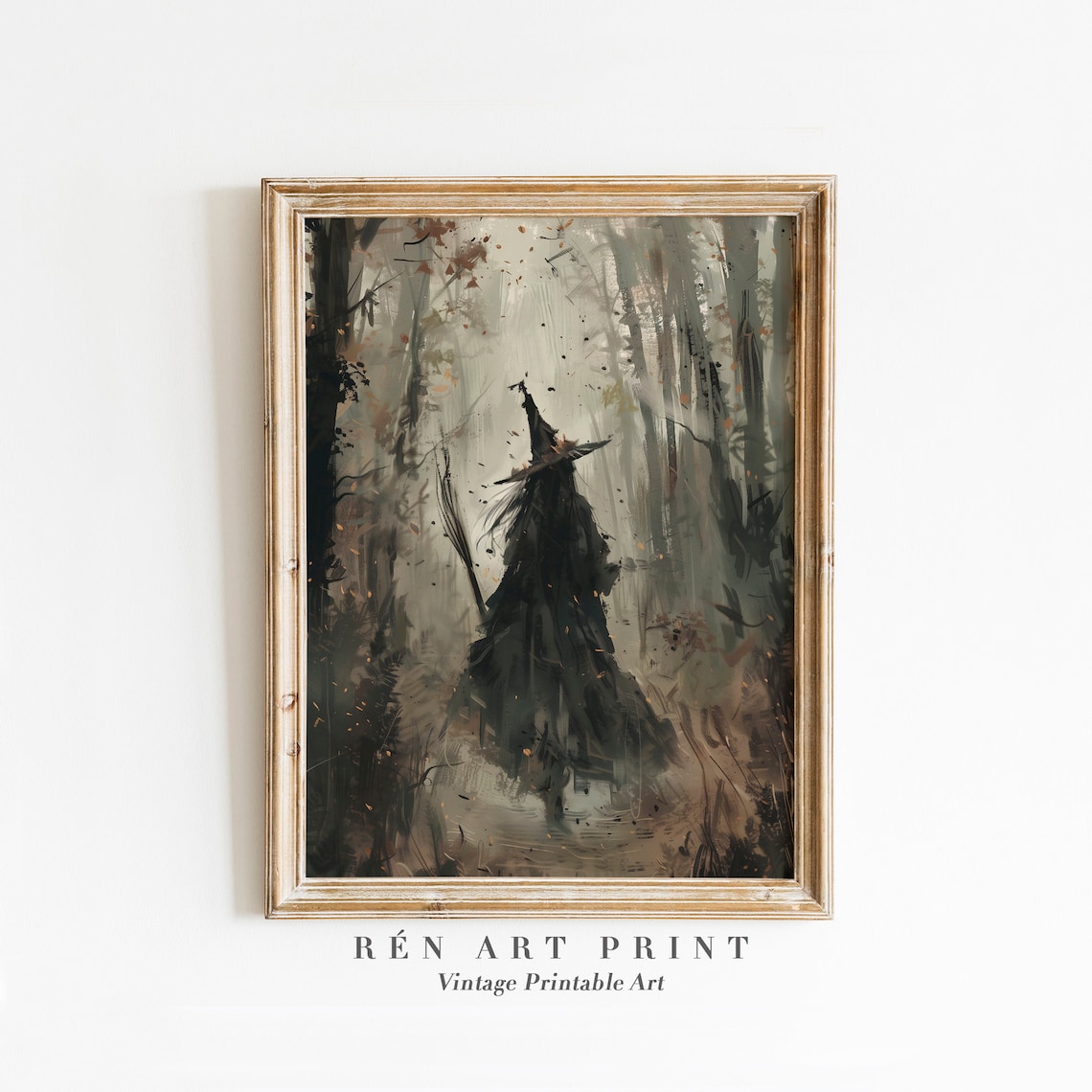 Vintage Witchy Print, Dark Gothic Halloween Art