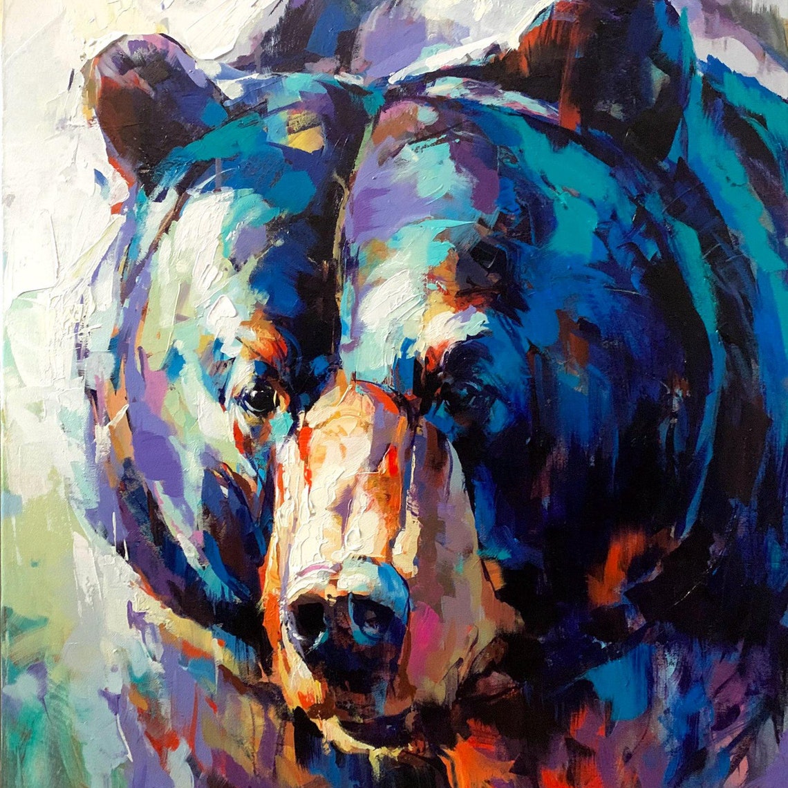 Art Print Colours Of The Black Bear Paper Forest Animal Wall Art Rustic Wildlife Poster Woodland Gifts Farmhouse Home Decor