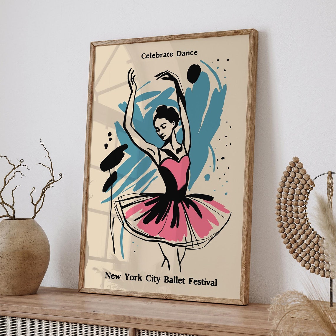 Ballet Poster Ballerina Wall Art New York City Ballet Festival Print Music Poster Dance Art Print Music Lovers Gift Dance Lovers Gift