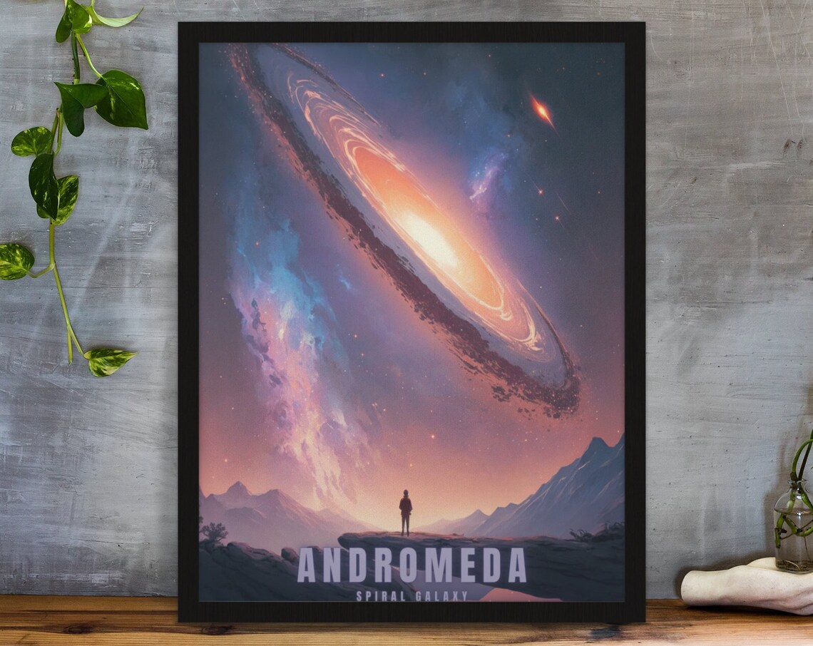 Vivid Andromeda Spiral Galaxy Stargazer Cosmic Nebula Poster