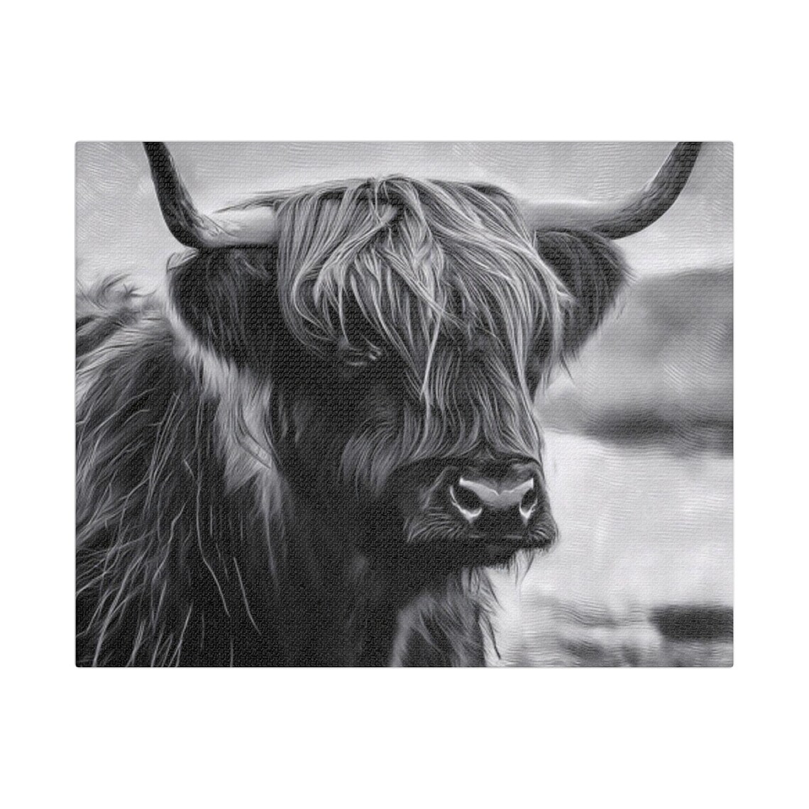 Rustic Cow Art Print, Highland Cow Farmhouse Decor - Image 3