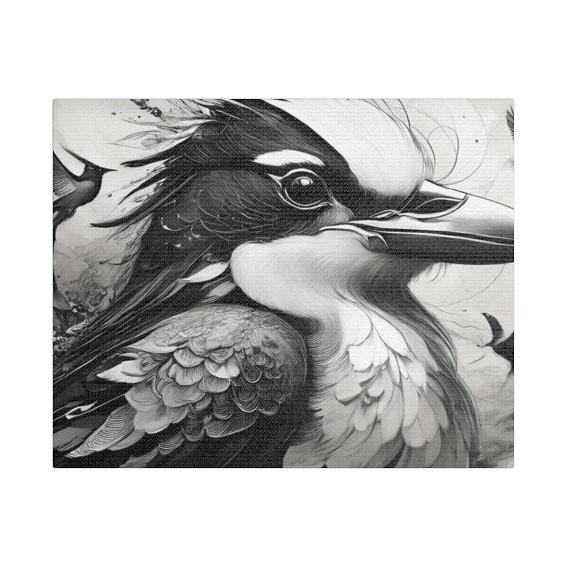 Artistic Bird Print, Black And White Nature Decor - Image 3