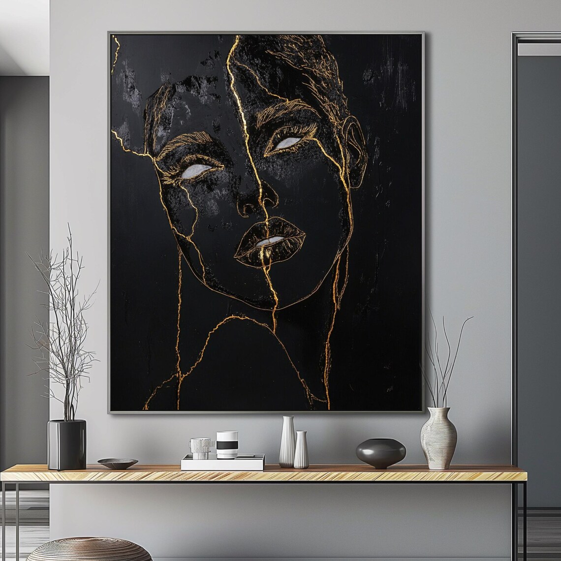 Black And Gold Luxury Wall Art Home Decor Modern Woman Art Decor Art Modern Art Prints Instant - Image 5