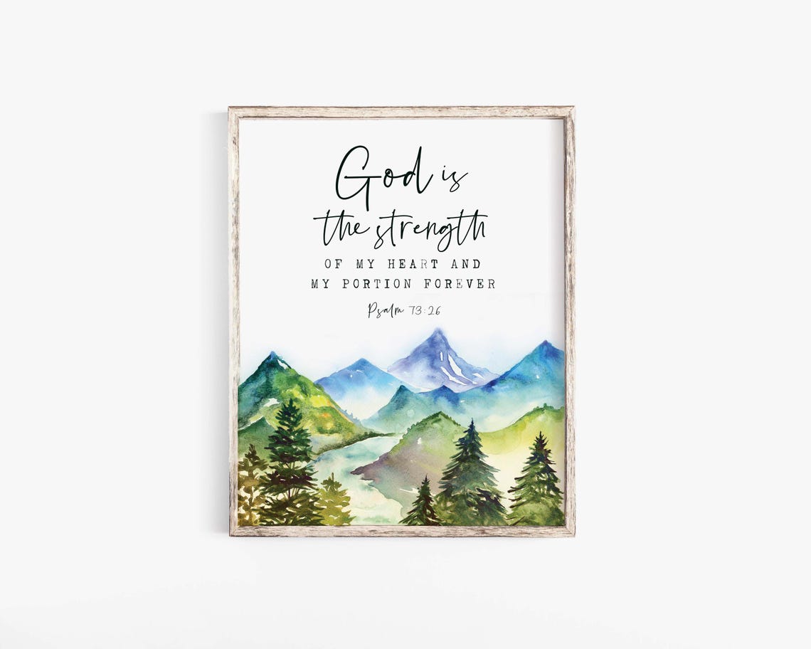 Psalm 73:26 Scripture Art Print, Modern Farmhouse - Image 2