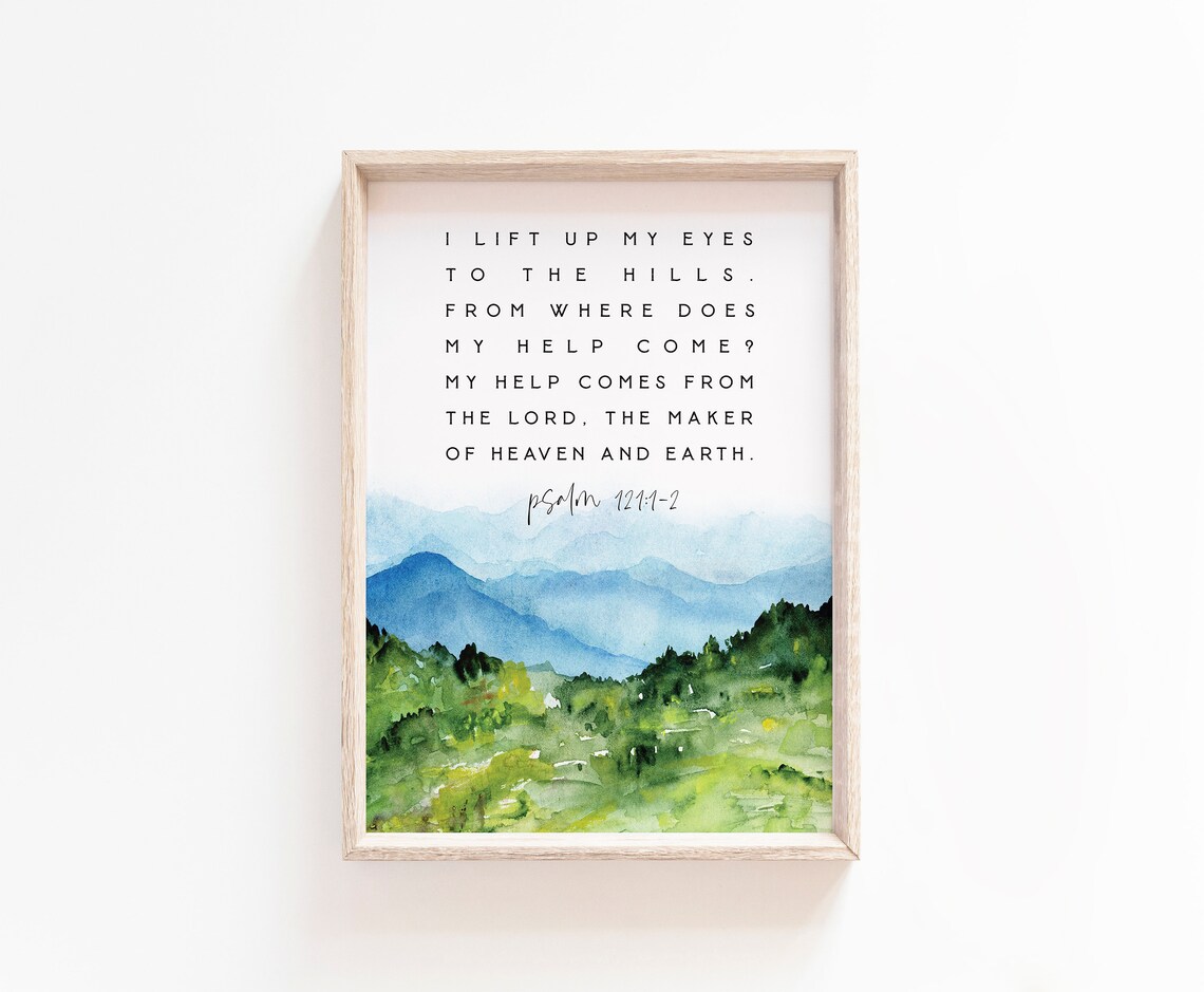 Psalm 121 Bible Verse Poster, Christian Wall Art - Image 2