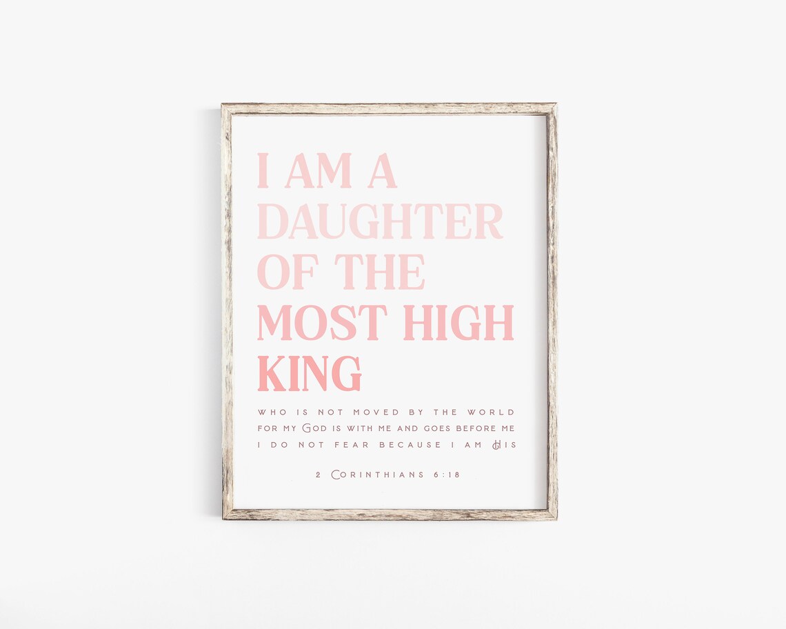Daughter of the Most High King Pink Gradient Typography Poster - Image 2