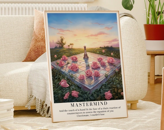 Mastermind Midnights Chess Watercolor Poster Art Print