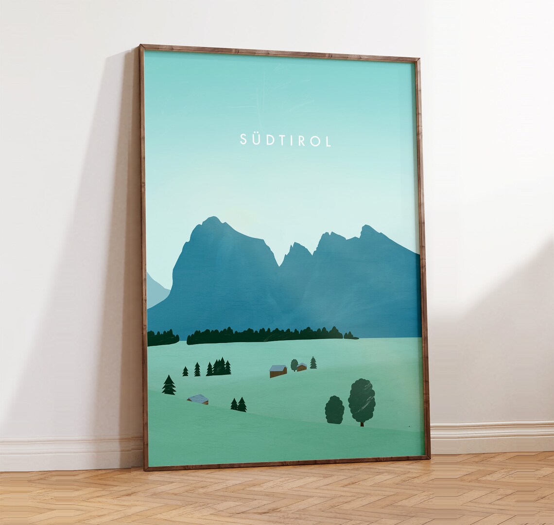 South Tirol Mountain Poster, Dolomites Landscape