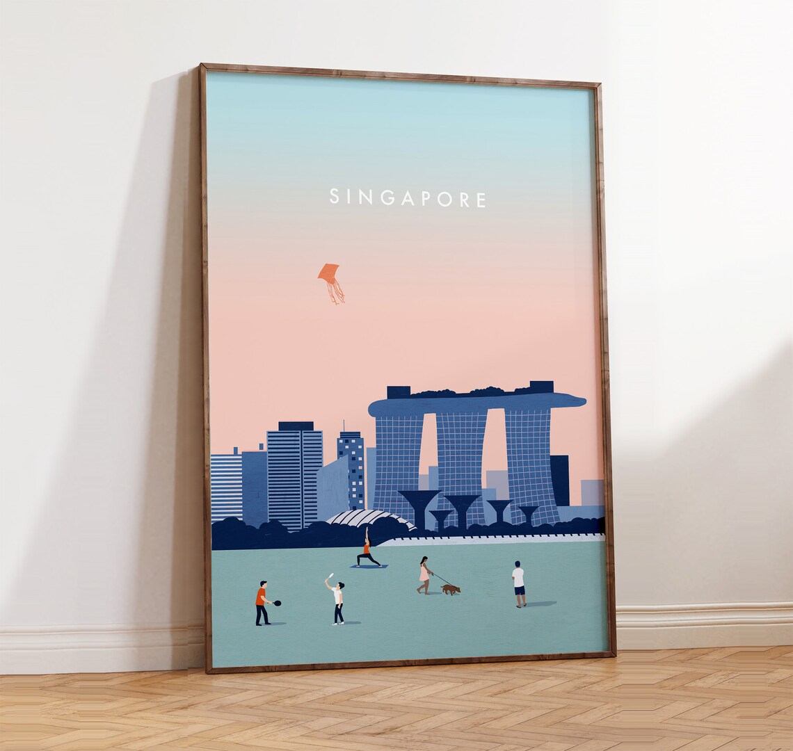 Singapore Skyline Minimalist Art Print, Marina Bay Sands