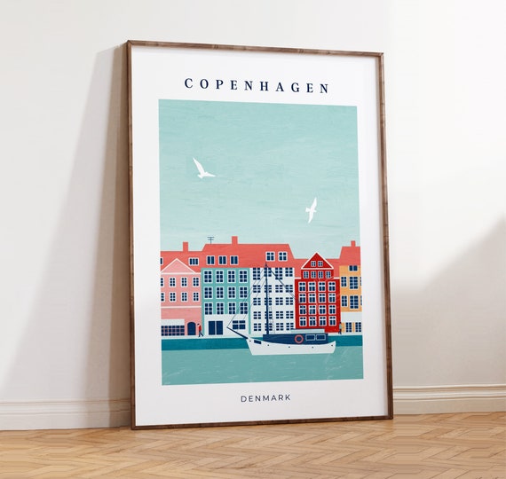 Copenhagen Poster Scandinavia Picture Denmark Picture Nordic Decoration In Minimalist Style Copenhagen Gift