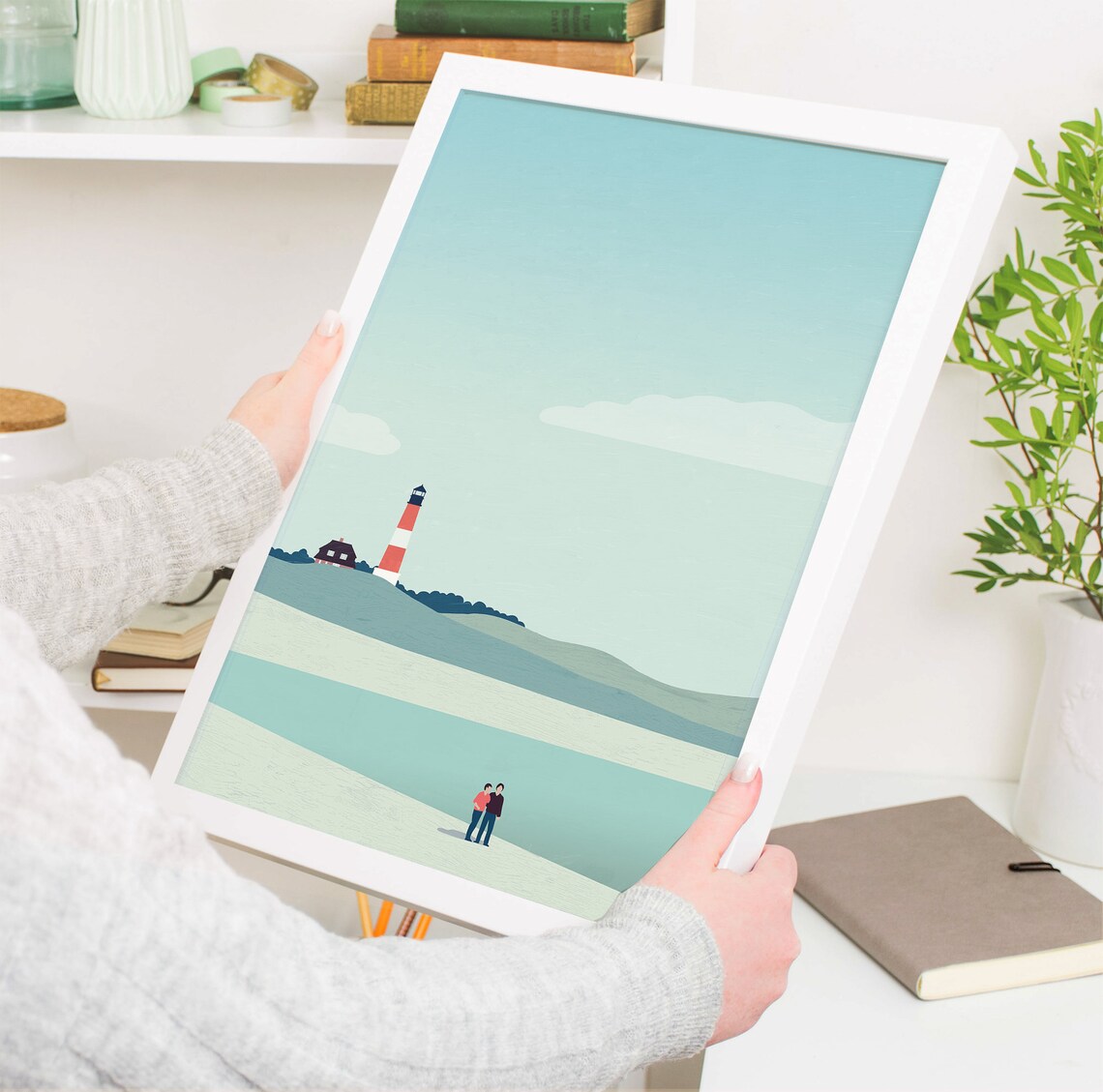 Lighthouse Beach Poster, Minimalist Maritime Landscape - Image 4