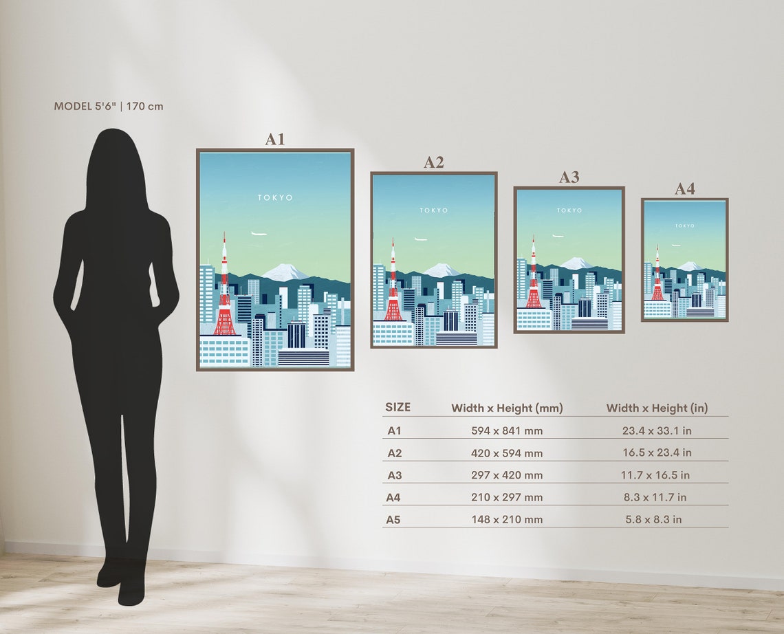 Tokyo Japan Tower City Skyline Mount Fuji Sunset Travel Poster - Image 2