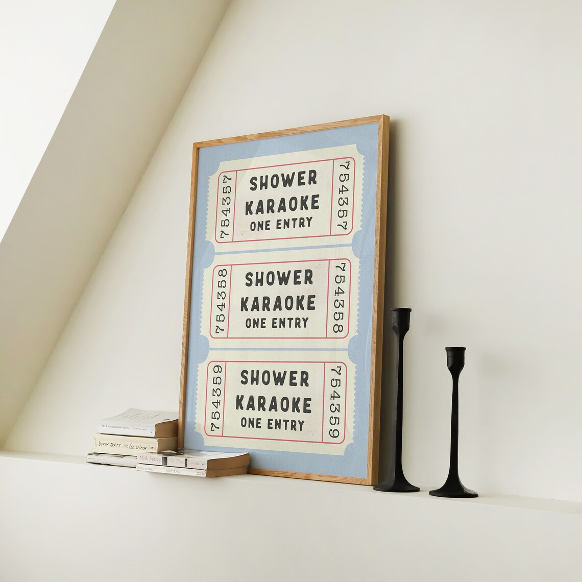 Shower Karaoke Ticket Print, Retro Bathroom Art Print - Image 2